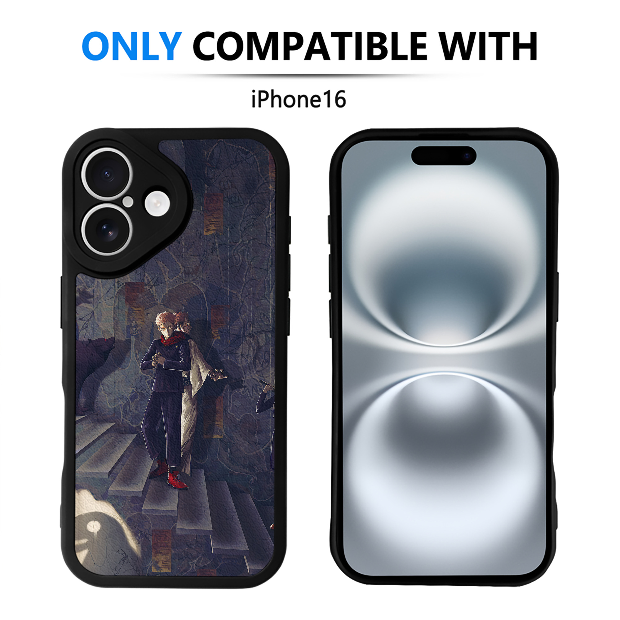 （画像用） 呪術廻戦 Jujutsu Kaisen 【iPhone 16シリーズ対応】シリコンスマホケース（レザー調） 材質：シリコン